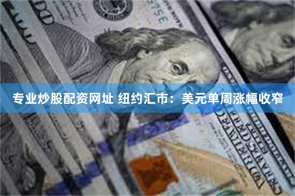 专业炒股配资网址 纽约汇市：美元单周涨幅收窄