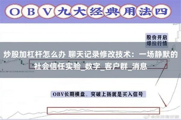 炒股加杠杆怎么办 聊天记录修改技术：一场静默的社会信任实验_数字_客户群_消息