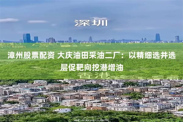 漳州股票配资 大庆油田采油二厂：以精细选井选层促靶向挖潜增油
