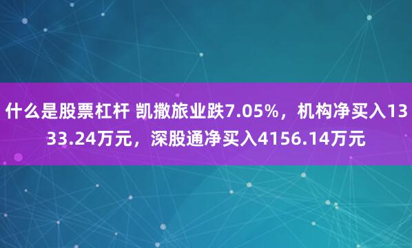 什么是股票杠杆 凯撒旅业跌7.05%，机构净买入1333.24万元，深股通净买入4156.14万元
